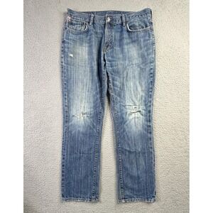 Denim & Supply Ralph Lauren Slouch Jeans Mens 34x32 Distressed Straight Leg